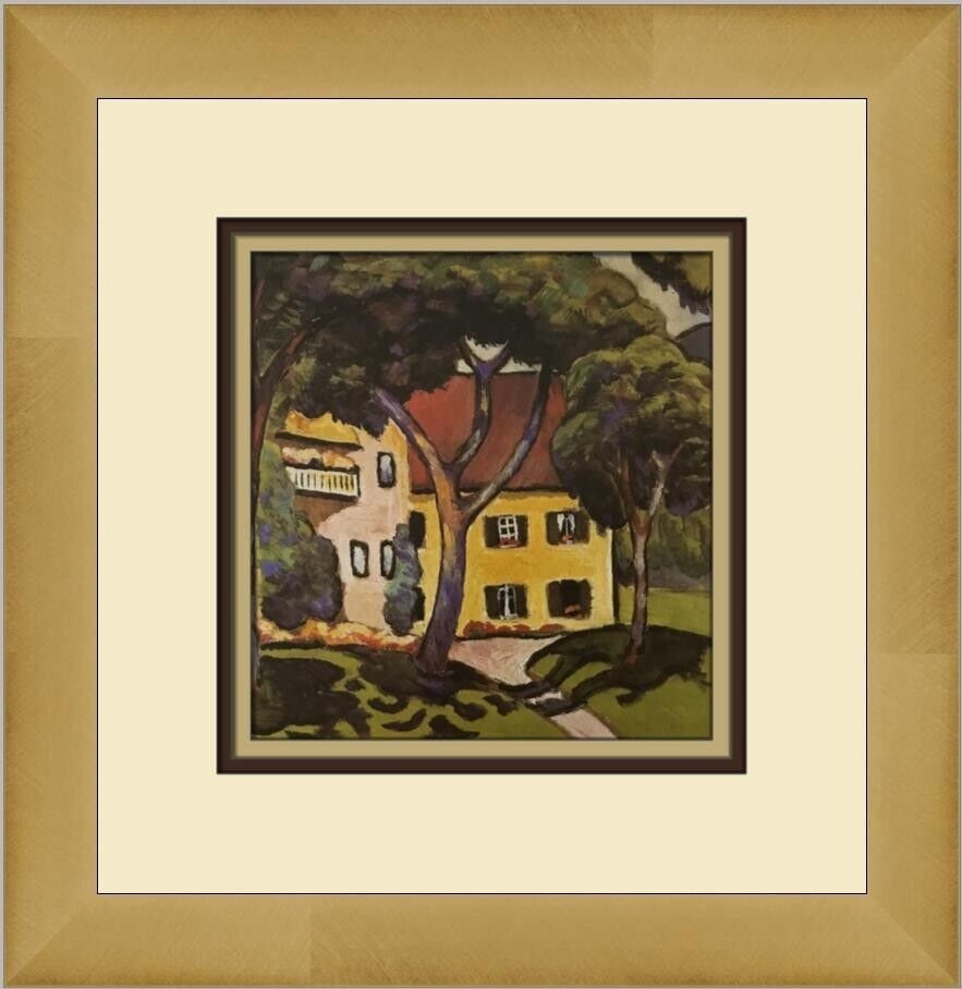 August Macke Staudachers House Custom Framed Print: August Macke Staudachers House Custom Framed Print Unit Of Sale: Single-Piece Work Artist: August Macke Size: Medium Item Length: 12 in Region Of Origin: united states Framing: Matted & Framed Persona