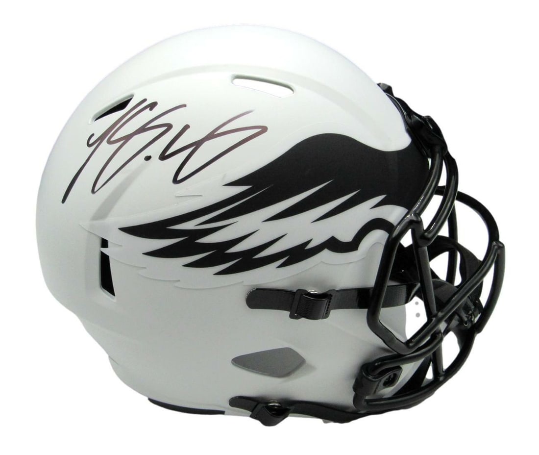 LeSean McCoy Signed/Auto Eagles Lunar Eclipse Full Size Rep Helmet JSA 159822: LeSean McCoy Signed/Auto Eagles Lunar Eclipse Full Size Rep Helmet JSA 159822 Sport: Football Product: Helmet Original/Reprint: Original Team: Philadelphia Eagles Autograph Authentication: JSA League: