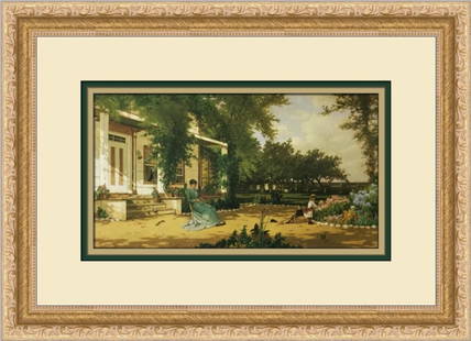 Alfred Thompson Bricher In My Neighbors Garden Custom Framed Print: Alfred Thompson Bricher In My Neighbors Garden Custom Framed Print Unit Of Sale: Single Piece Artist: Alfred Thompson Bricher Image Orientation: Landscape Size: Medium Signed: No Title: In My Neighbor