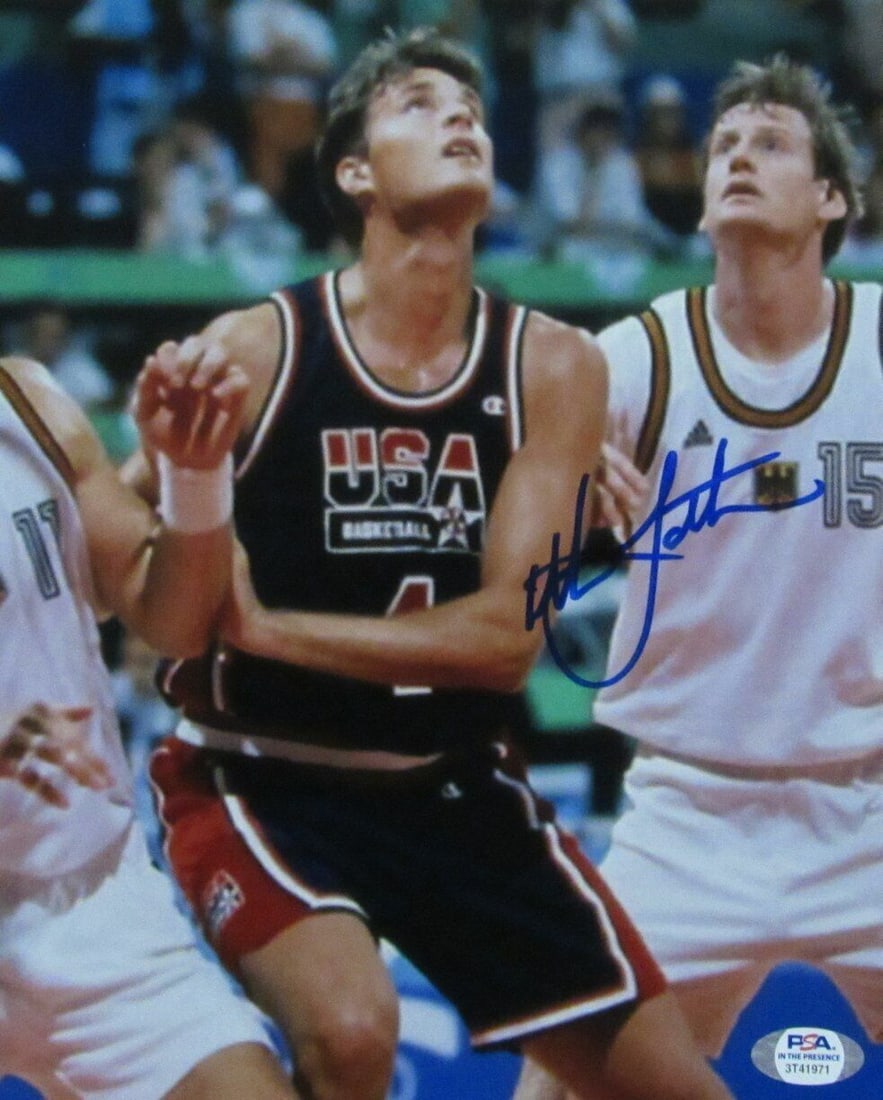 Christian Laettner Usa 1992 Dream Team Signed/auto 8x10 Photo Psa/dna 167258 Auction
