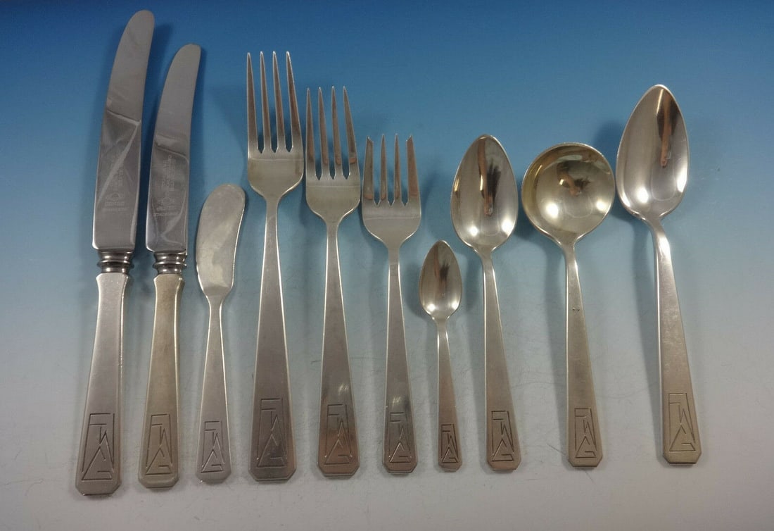 Pattern 15 By Dirk Van Erp Sterling Silver Flatware Set Service Arts