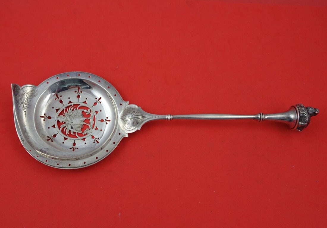 J.E. Caldwell Sterling Silver Fried Egg Server BC Pierced w/Chicken Nest Figural: J.E. Caldwell Sterling Silver Fried Egg Server BC Pierced w/Chicken Nest Figural Composition: Sterling Silver (.925) Type: Serving Pieces Maker: J.E. Caldwell J. E. Caldwellsterling silver fried egg s