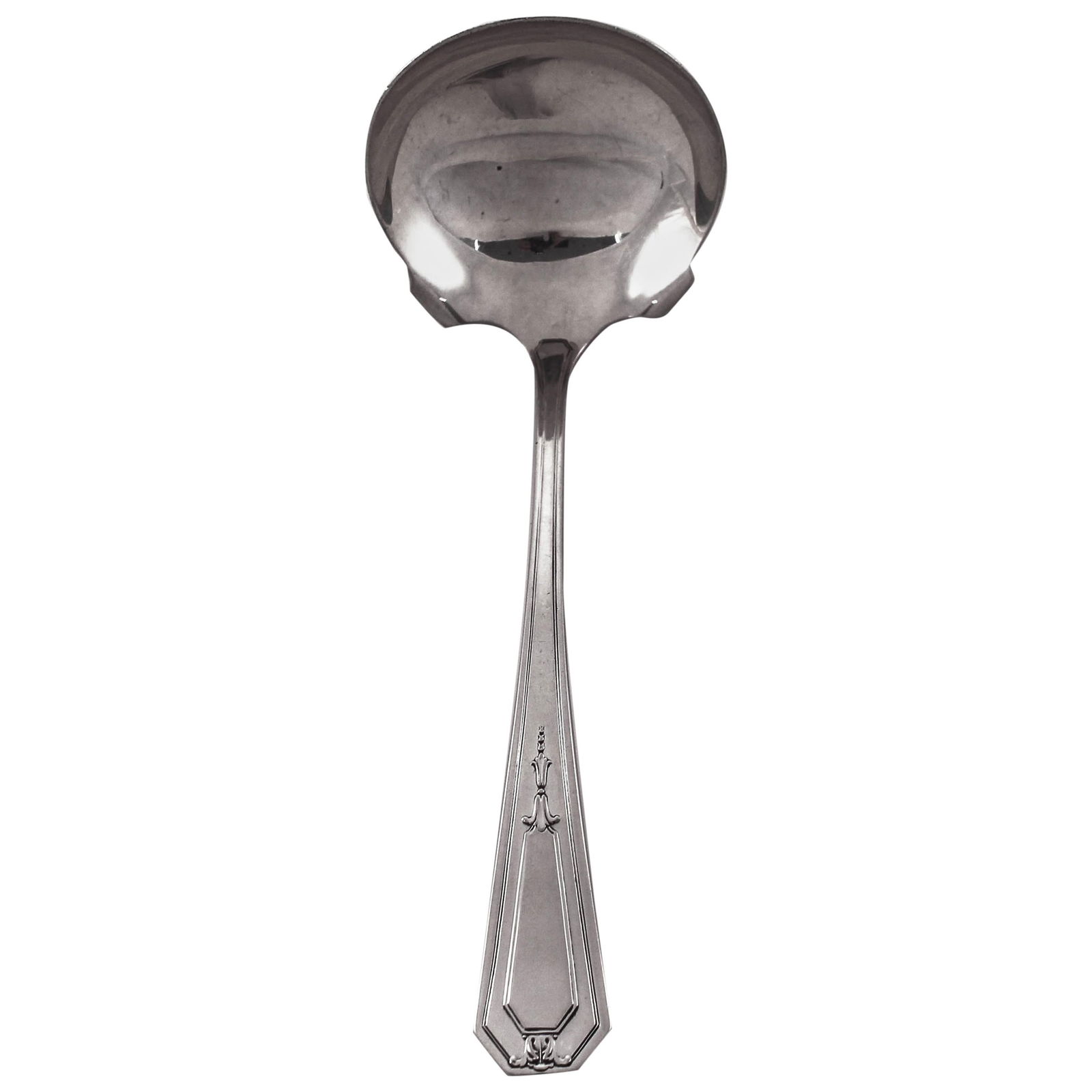 Sterling Princess Mary Ladle: Sterling Princess Mary Ladle Creator: Wallace Silversmiths (Manufacturer) Dimensions: Height: 6 in (15.24 cm)Width: 2 in (5.08 cm)Depth: 1 in (2.54 cm) Materials and Techniques: Sterling Silver Place