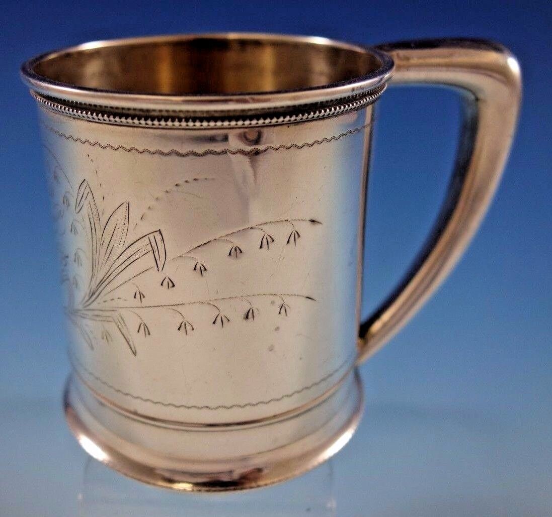 Whiting Sterling Silver Baby Child's Cup Mug w/ Bleeding Hearts #151J Dated 1875: Whiting Sterling Silver Baby Child's Cup Mug w/ Bleeding Hearts #151J Dated 1875 Maker: Whiting Composition: Sterling Silver Type: Cups & Goblets Featured Refinements: Sterling Baby Cup Whitingwhiting