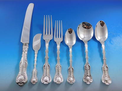 Imperial Queen by Whiting Sterling Silver Flatware 12 Set Service 94 Pcs Dinner: Imperial Queen by Whiting Sterling Silver Flatware 12 Set Service 94 Pcs Dinner Pattern: Imperial Queen Composition: Sterling Silver Type: Flatware - Sets Maker: Whiting Manufacturing Company Age: 190