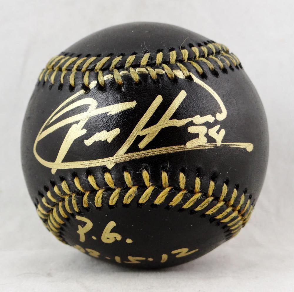 Felix Hernandez Signed Black Rawlings OML Baseball w/PG 8.15.12-JSA W *Gold: Felix Hernandez Signed Black Rawlings OML Baseball w/PG 8.15.12-JSA W *Gold Sport: Baseball Original/Reprint: Original Player: Felix Hernandez Team: Seattle Mariners Autograph Authentication: James Sp