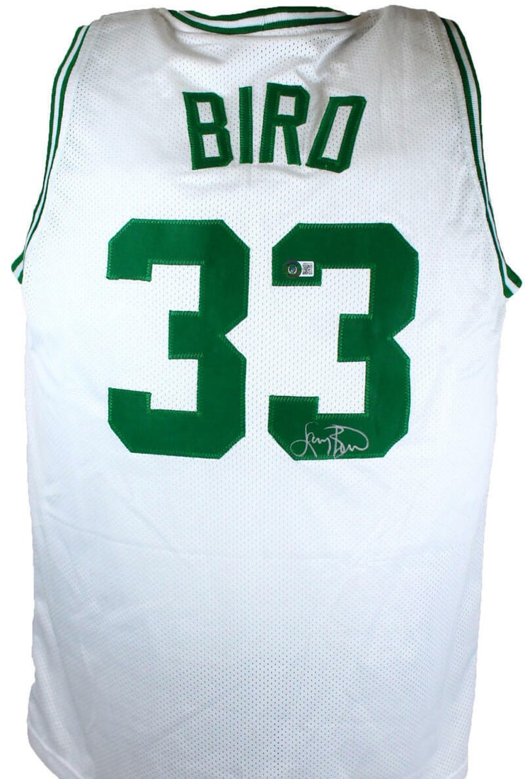Larry Bird Autographed White Pro Basketball Jersey-Beckett W Hologram *Silver: Larry Bird Autographed White Pro Basketball Jersey-Beckett W Hologram *Silver Sport: Basketball-NBA Product: Jersey Original/Reprint: Original Player: Larry Bird Autograph Authentication: Beckett Team