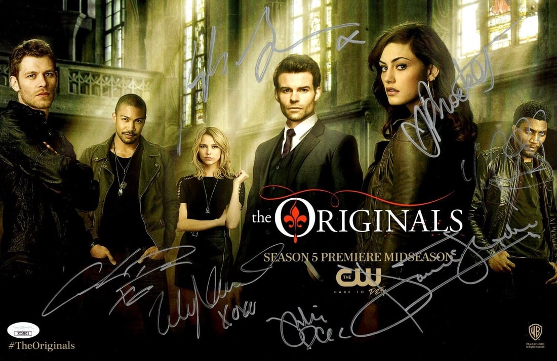 The Originals Multi Signed 11X17 Poster 7 Autos Gillies Davis Tonkin JSA: The Originals Multi Signed 11X17 Poster 7 Autos Gillies Davis Tonkin JSA Object Type: Poster Industry: Television Original/Reproduction: Original Signed By: Daniel Gillies Charles Michael Davis Phoebe