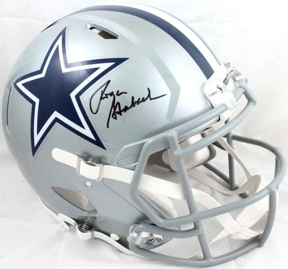 Roger Staubach Autographed Dallas Cowboys F/S Speed Helmet-BAW Holo: Roger Staubach Autographed Dallas Cowboys F/S Speed Helmet-BAW Holo Sport: Football Product: Helmet Original/Reprint: Original Player: Roger Staubach Team: Dallas Cowboys Autograph Authentication: Bec