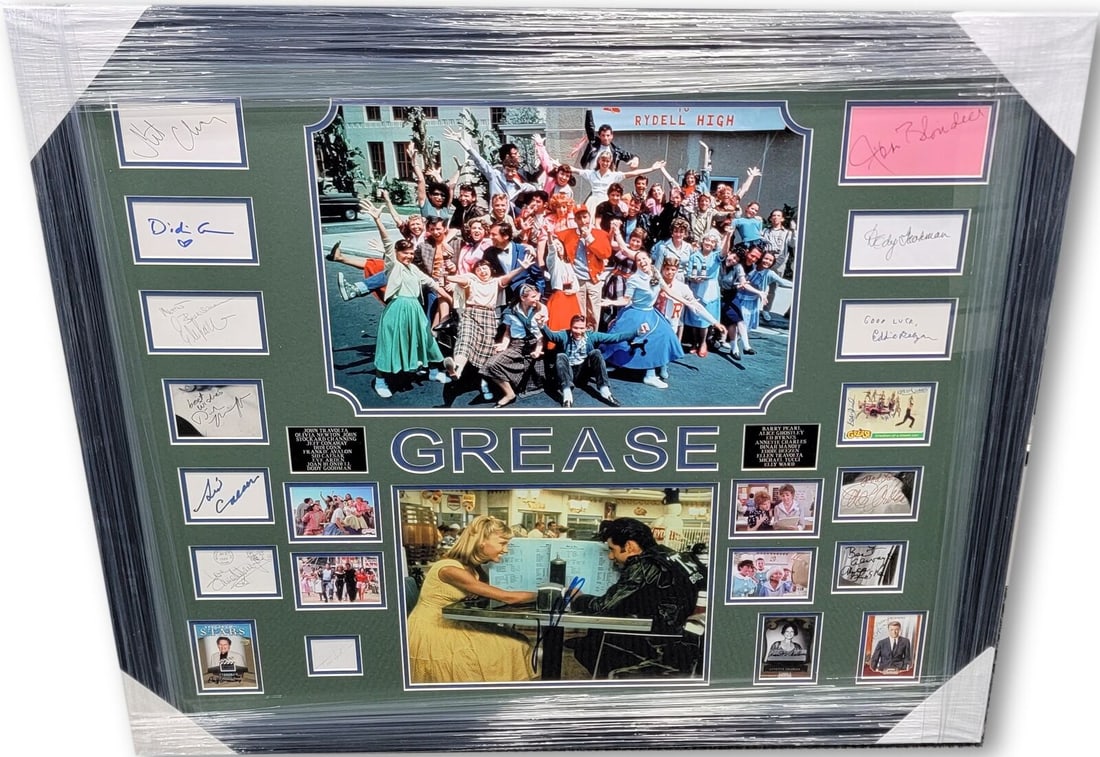 Grease Cast Signed Autographed Cuts Framed Olivia Newton John Travolta +++: Grease Cast Signed Autographed Cuts Framed Olivia Newton John Travolta +++ Industry: Movies Object Type: Photograph Original/Reproduction: Original Player: John Travolta Olivia Newton John Pre-Owned W