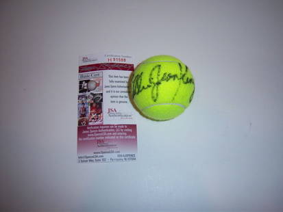 BILLIE JEAN KING TENNIS CHAMP LEGEND LAST ONE JSA/COA SIGNED TENNIS BALL: BILLIE JEAN KING TENNIS CHAMP LEGEND LAST ONE JSA/COA SIGNED TENNIS BALL Sport: Tennis Original/Reprint: Original Product: Ball Pre-Owned While the lot images are representative of the item, the size,