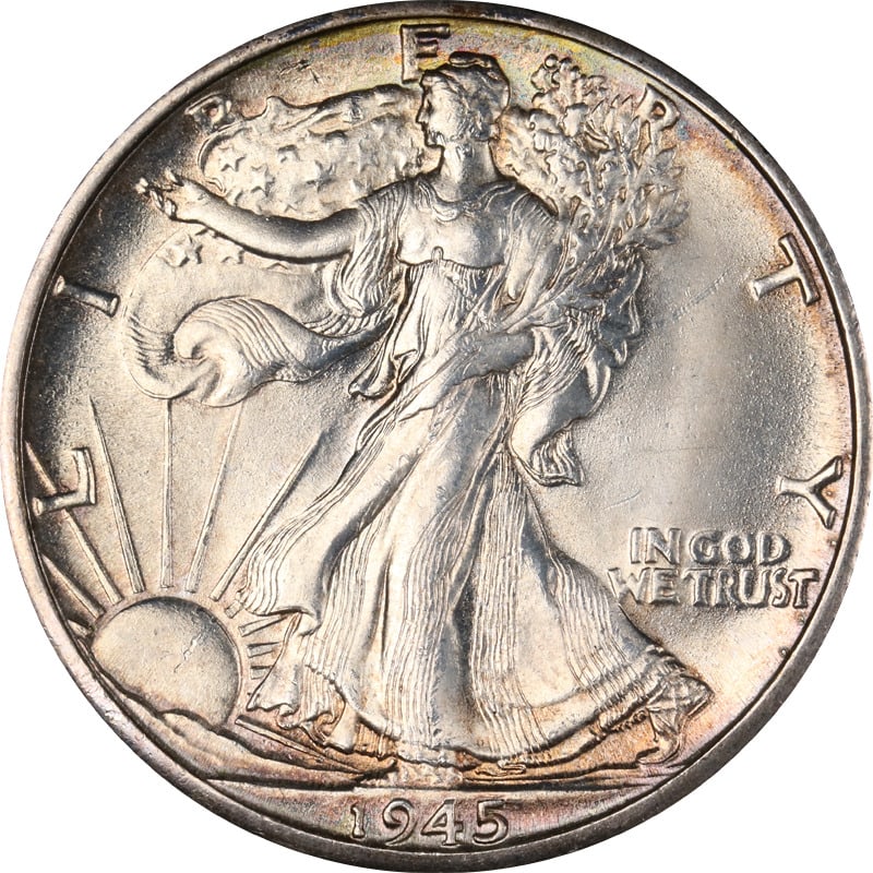 1945-D Walking Liberty Half: 1945-D Walking Liberty Half Certification: Uncertified Circulated/Uncirculated: Circulated Mint Location: Denver Composition: Silver Year: 1945 Pre-Owned The MYNT Guarantee: All items in this auction 