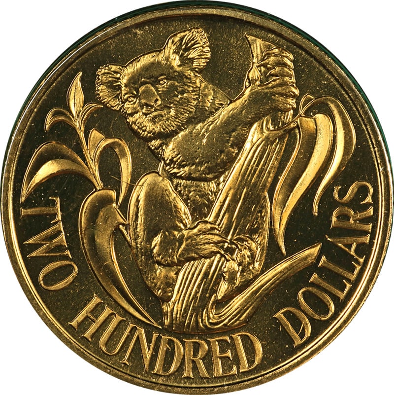1986 Australia $200 Uncirculated Gold Coin - Koala - 0.916 Fine 10 Gram - OGP: 1986 Australia $200 Uncirculated Gold Coin - Koala - 0.916 Fine 10 Gram - OGP Certification: Uncertified Grade: MS Composition: Gold Year: 1986 Fineness: 0.9167 Pre-Owned The MYNT Guarantee: All items