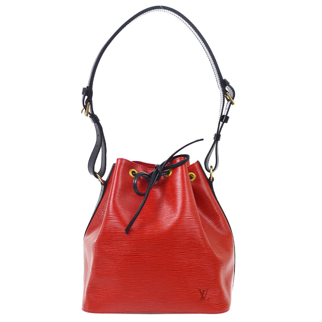 LOUIS VUITTON PETITE NOE DRAWSTRING SHOULDER BAG BI-COLOR M44172 AR0945: LOUIS VUITTON PETITE NOE DRAWSTRING SHOULDER BAG BI-COLOR M44172 AR0945 Size: Medium Accents: Logo Style: Shoulder Bag Handle Style: Shoulder Strap Bag Height: 10.6 Product Line: Louis Vuitton Noe Ext
