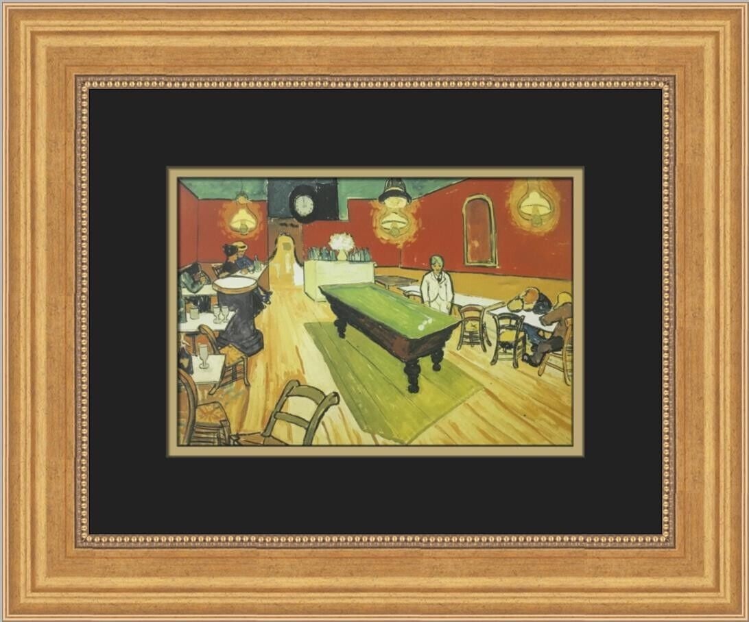 Vincent Van Gogh The Night Cafe in Aries Custom Framed Print: Vincent Van Gogh The Night Cafe in Aries Custom Framed Print Artist: Vincent van Gogh Unit Of Sale: Single Piece Size: Medium Custom Bundle: No Item Length: 15 in Region Of Origin: United States Frami