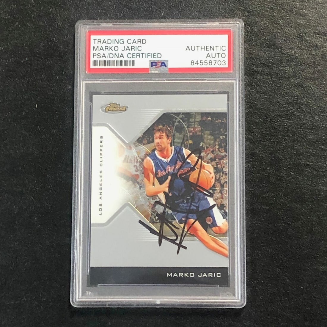 2004-05 Topps Finest #52 Marko Jaric Signed Card AUTO PSA Slabbed Clippers: 2004-05 Topps Finest #52 Marko Jaric Signed Card AUTO PSA Slabbed Clippers Graded: No Sport: Basketball Pre-Owned While the lot images are representative of the item, the size, placement and strength