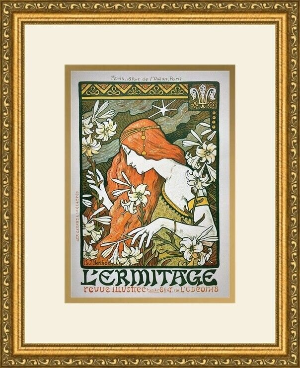 Paul Berthon Titled LErmitage European Advertising Print Newly Framed: Paul Berthon Titled LErmitage European Advertising Print Newly Framed Features: Framed Matted Region Of Origin: united states Item Width: 12 in Title: L Ermitage Production Technique: Lithography Item
