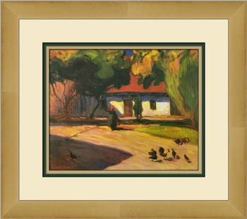 Robert Bevan The Courtyard Custom Framed Print: Robert Bevan The Courtyard Custom Framed Print Unit Of Sale: Single-Piece Work Artist: Robert Bevan Size: Medium Custom Bundle: No Item Length: 16 in Region Of Origin: united states Framing: Matted &