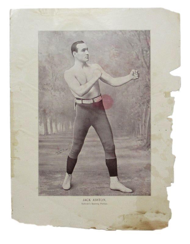 Jack Ashton Boxer 1895 Boxing Gladiators 11x15 Supplement Poster.: Jack Ashton Boxer 1895 Boxing Gladiators 11x15 Supplement Poster. Sport: Boxing Product: Photo Original/Reprint: Original Autograph Authentication: Seller League: Boxing Pre-Owned While the lot images