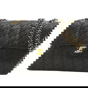 Chanel W Face Matelasse Double Sided Flap Chain Shoulder Bag Lambskin Black: Chanel W Face Matelasse Double Sided Flap Chain Shoulder Bag Lambskin Black Brand: Chanel Type: Handbag Shoulder bag Material: Leather Leather: Leather/Fur Type: Lambskin Color: Black Hardware Color: