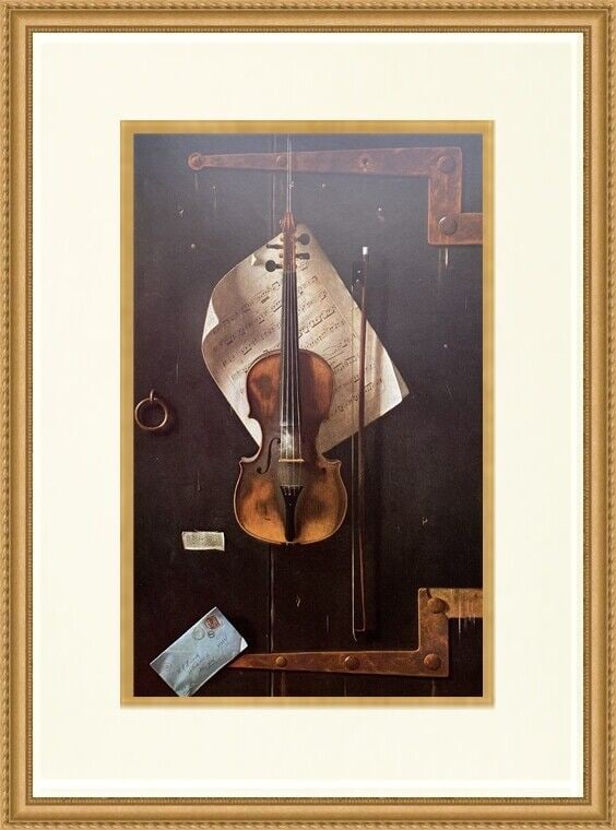 William Harnett The Old Violin Museum Print Newly Custom Framed: William Harnett The Old Violin Museum Print Newly Custom Framed Features: Framed Matted Region Of Origin: united states Item Width: 14 in Title: The Old Violin Production Technique: Lithography Item L