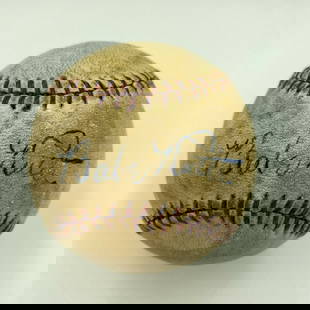 Beautiful Babe Ruth & Lou Gehrig Dual Signed Autographed 1920s Baseball JSA COA: Beautiful Babe Ruth & Lou Gehrig Dual Signed Autographed 1920s Baseball JSA COA Sport: Baseball-MLB Player: Babe Ruth Autograph Authentication: James Spence (JSA) Original/Reprint: Original Product: B