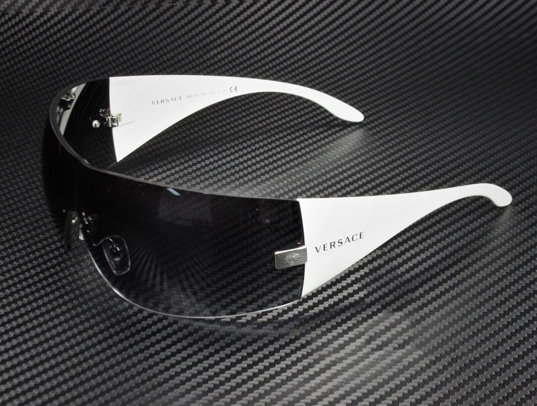 VERSACE VE2054 10008G Silver Grey Gradient Lens Womens Square Sunglasses 41mm: VERSACE VE2054 10008G Silver Grey Gradient Lens Womens Square Sunglasses 41mm Lens Technology: Gradient Frame Color: White Type: Sunglasses Lens Material: Glass Frame Material: Plastic Style: Shield T