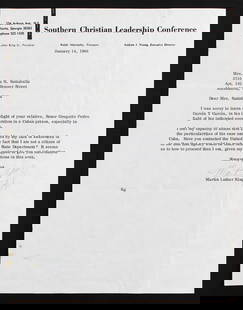 Martin Luther King Jr. Signed 8.5x11 1966 Letter On SCLC Letterhead BAS #AA03721: Martin Luther King Jr. Signed 8.5x11 1966 Letter On SCLC Letterhead BAS #AA03721 Autograph Authentication: Beckett Original/Reproduction: Original Product Coa: Beckett Product Signed By Name: Martin L