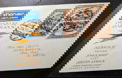 1932 Egypt Airmail First Flight Cover FFC Alexandria to Capetown South Africa: 1932 Egypt Airmail First Flight Cover FFC Alexandria to Capetown South Africa Place Of Origin: Egypt Quality: Used Grade: Ungraded Certification: Uncertified Pre-Owned The MYNT Guarantee: All items in
