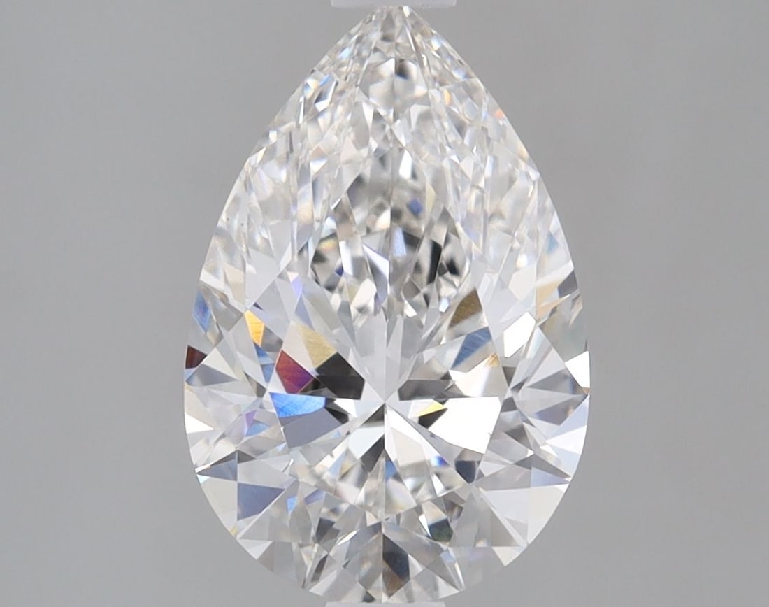 Ideal Loose Diamond - Pear 1.53ct F VVS2: Ideal Loose Diamond - Pear 1.53ct F VVS2 Ideal Cut: Yes Source: This is a real non-mined Diamond that has been grown in a lab Shape: Pear Carats: 1.53 Color: F Clarity: VVS2 Ratio: 1.5008 Polish: EX C