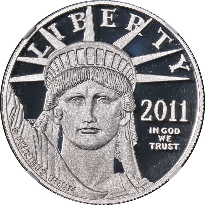 2011-W Platinum American Eagle $100 NGC PF70 Ultra Cameo: 2011-W Platinum American Eagle $100 NGC PF70 Ultra Cameo Certification: NGC Grade: PF70 Ultra Cameo Certification Number: 6543735-009 Composition: Platinum Year: 2011 Coin: American Eagle (Statue of L