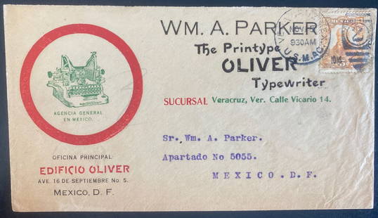 1914 USA US Invasion Of Veracruz Mexico Advertising Cover Oliver Typewriter: 1914 USA US Invasion Of Veracruz Mexico Advertising Cover Oliver Typewriter Place Of Origin: United States Color: Olive Pre-Owned The MYNT Guarantee: All items in this auction are guaranteed to be 100
