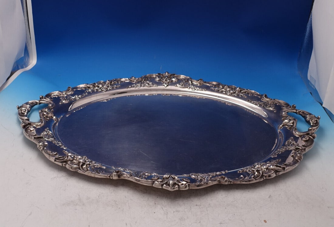 Renaissance by Reed and Barton Silverplate Tea Tray Oval Francis I #6000: Renaissance by Reed and Barton Silverplate Tea Tray Oval Francis I #6000 Pattern: Francis I Type: Platters & Trays Age: 1900-1940 Reed and bartonrenaissance by reed and barton silverplate oval tea tra