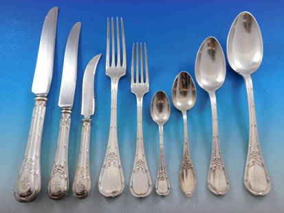 Austrian 800 Silver Flatware Set Service Fitted Box 79 pieces with Bow & Ribbon: Austrian 800 Silver Flatware Set Service Fitted Box 79 pieces with Bow & Ribbon Maker: AUSTRIAN Composition: 800 SILVER Type: Flatware - Sets Beautifulaustrian 800 silver flatware set with bow and rib
