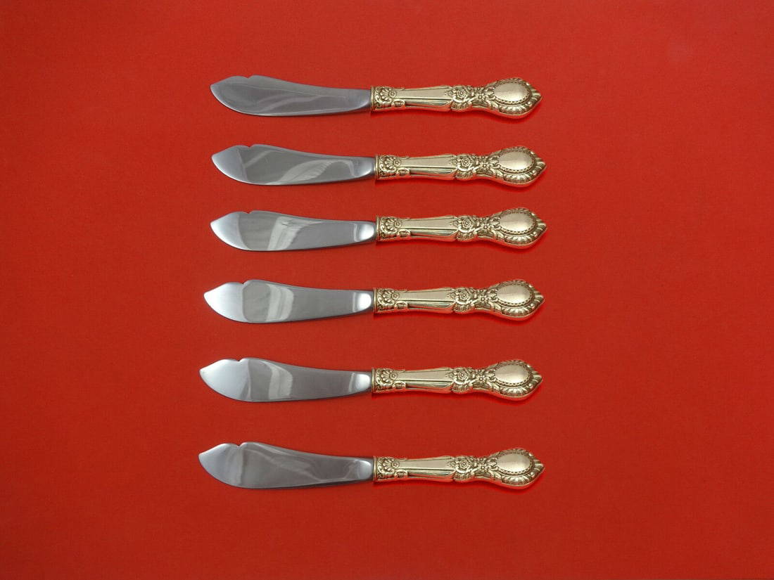 Guildhall By Reed & Barton Sterling Silver Trout Knife Set 6pc Hhws ...