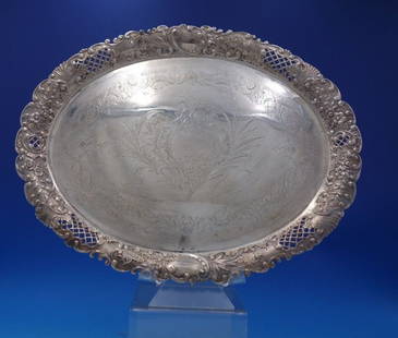 Vincenz Carl Dub Austrian .800 Silver Tray Oval Pierced Lattice Flowers #6813-2: Vincenz Carl Dub Austrian .800 Silver Tray Oval Pierced Lattice Flowers #6813-2 Maker: Vincenz Carl Dub Material: Silver Type: Tray Vincenz carl dubgorgeous vincenz carl dub austrian. 800 oval silver