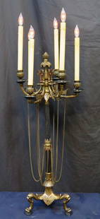 Vintage Early 20th Century Tall Edwardian Candelabra Lamps: Vintage Early 20th Century Tall Edwardian Candelabra Lamps Dimensions: Height: 39 in (99.06 cm)Width: 14 in (35.56 cm)Depth: 13 in (33.02 cm) Sold As: Set of 2 Style: Edwardian (Of the Period) Materia