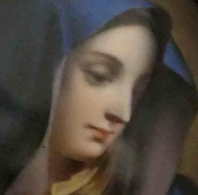 Painting on Porcelain of a Lady (?KPM): Painting on Porcelain of a Lady (?KPM) Size: Small Handmade: Yes Production Technique: polychrome glaze Framing: Framed Style: Religious Item Height: 4 Material: porcelain Time Period Produced: 19th c