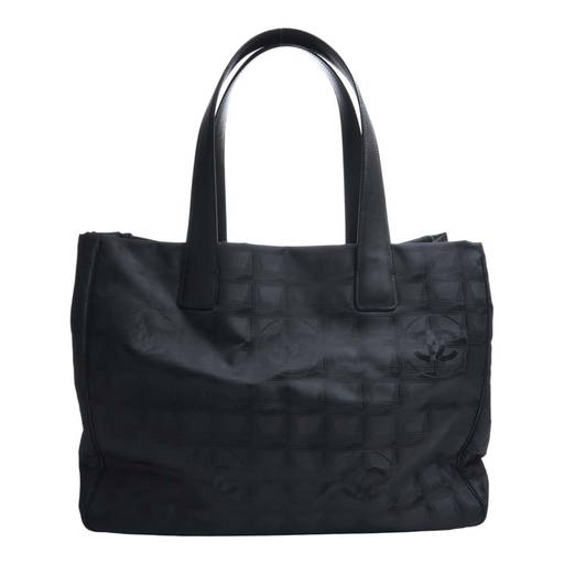 Chanel Nylon New Line Mm Tote Bag Black Ladies