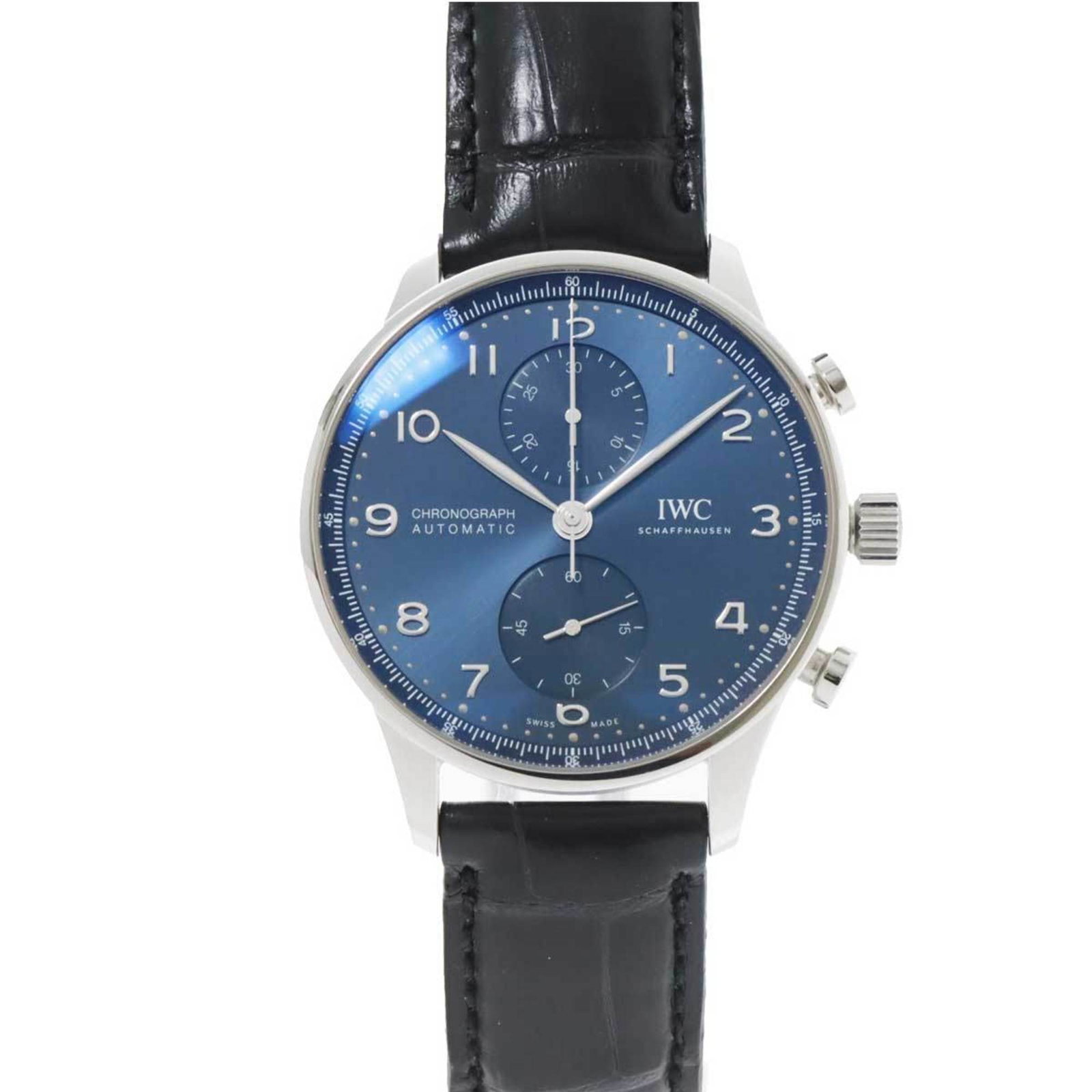 IWC Portugieser Chronograph IW371606 Men's Watch Blue Dial Automatic Winding International Company: IWC Portugieser Chronograph IW371606 Men's Watch Blue Dial Automatic Winding International Company Brand: IWC Type: Wristwatch Gender: Men Material (Case): Stainless steel Color (Dial): Blue Movement: