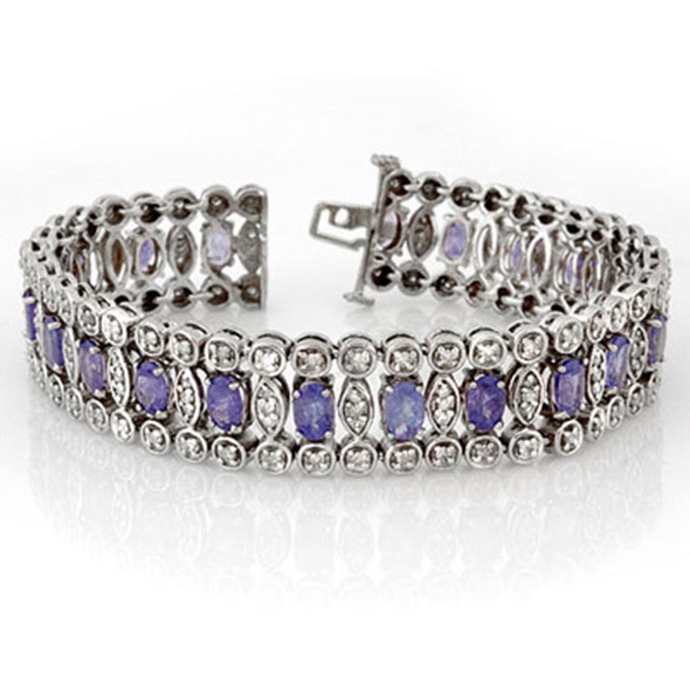 17.50 ctw Tanzanite & Diamond Bracelet 18k White Gold: 17.50 ctw Tanzanite & Diamond Bracelet 18k White Gold 17.50 ctw Tanzanite & Diamond Bracelet 18k White Gold Designer Brand Luxury Jewelrymade in the USA Suggested Retail Price: $44800 . Item: Tanzanit