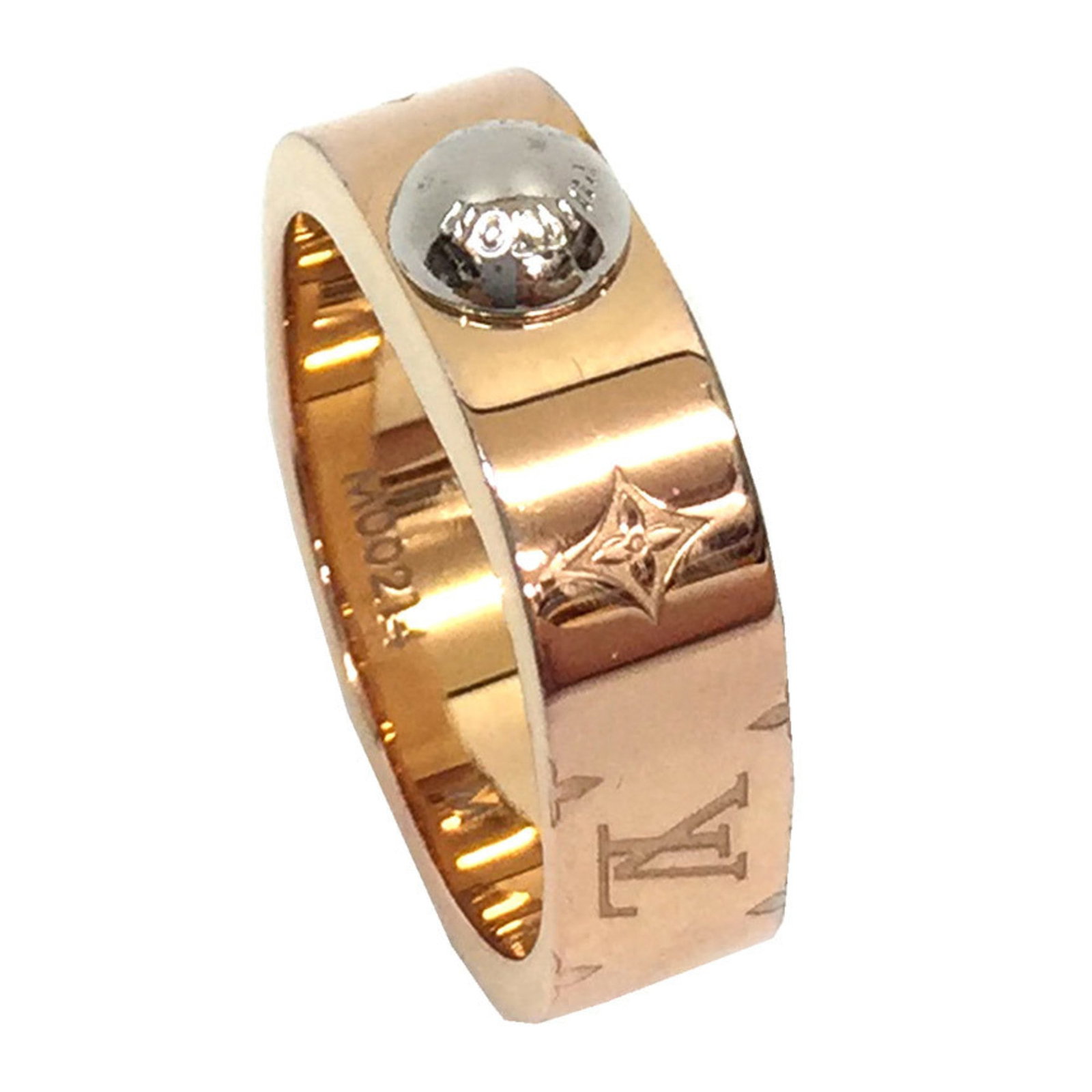 LOUIS VUITTON Ring Nanogram M00214 M size pink gold x silver Louis Vuitton ring: LOUIS VUITTON Ring Nanogram M00214 M size pink gold x silver Louis Vuitton ring Brand: Louis Vuitton Model: ring nanogram Country of Origin: Italy Type: Band ring Gender: Men Women Unisex Color: Aleza