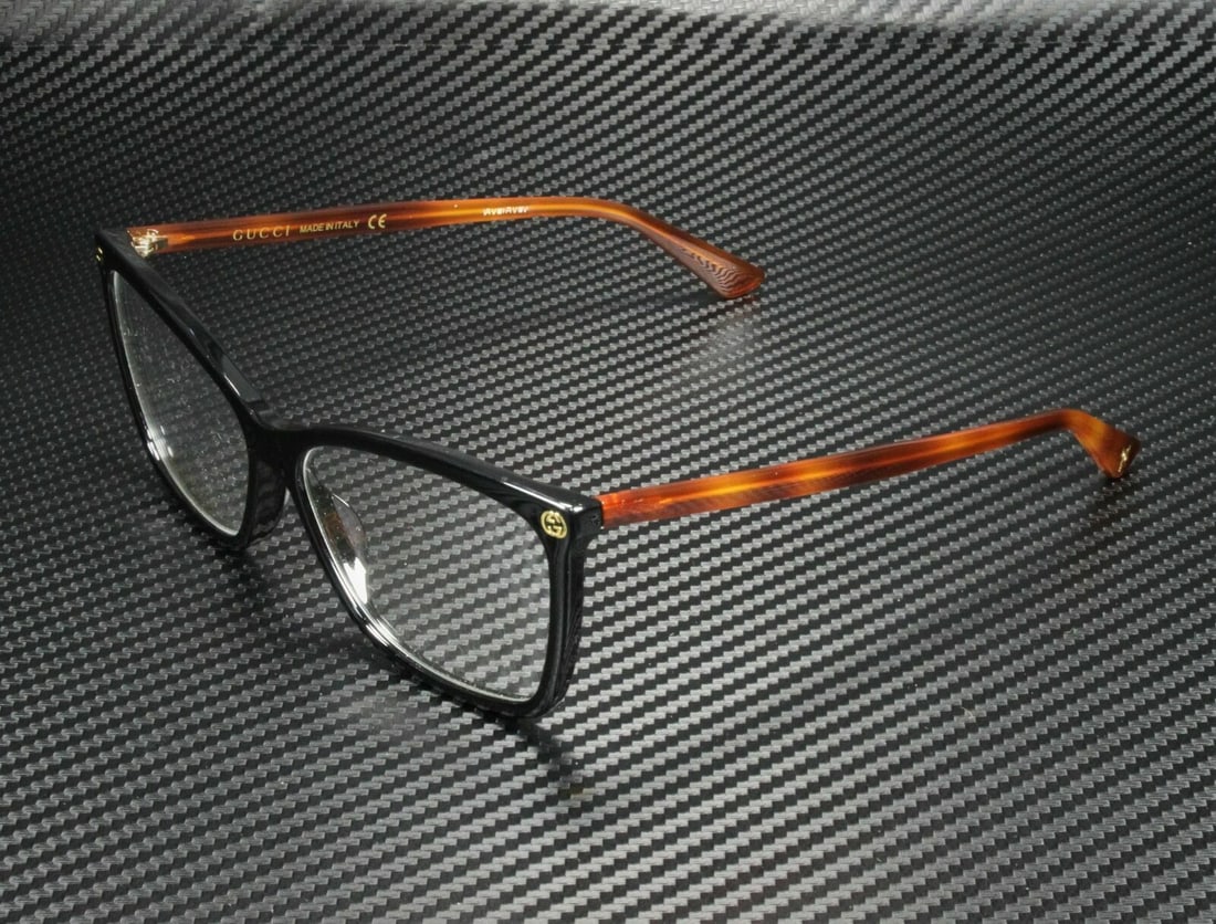 GUCCI GG0025O 003 Black Womens Eyeglasses Frame 56mm: GUCCI GG0025O 003 Black Womens Eyeglasses Frame 56mm Style: Rectangular Temple Length: 140 mm Lens Socket Width: 56 mm Type: Classic Features: Full Rim Bridge Width: 14 mm Color: Black Age Group: Adul