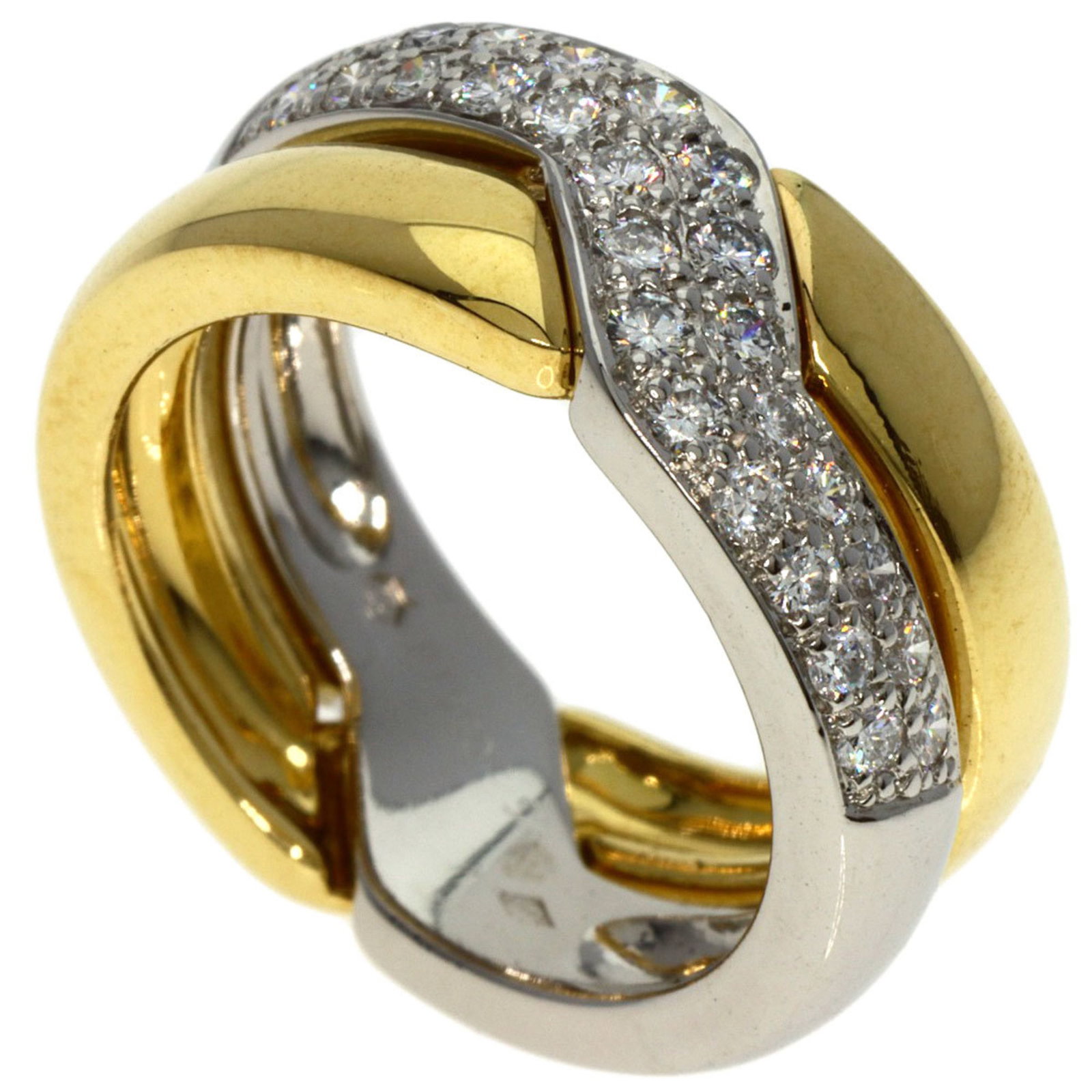 Cartier Diamond Combination Ring Platinum PT950/K18YG Ladies CARTIER: Cartier Diamond Combination Ring Platinum PT950/K18YG Ladies CARTIER Brand: Cartier Type: Band ring Gender: Women Material: Platinum 950 Yellow gold (18K) Stone: Diamond US Size: 6.5 Width: 7.9mm / 0.
