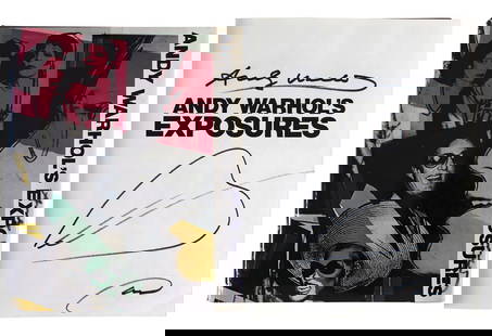 Andy Warhol Double Signed "Exposures" Book w/ Hand Drawn Sketch BAS #AB14579: Andy Warhol Double Signed "Exposures" Book w/ Hand Drawn Sketch BAS #AB14579 Autograph Authentication: Beckett Original/Reproduction: Original Product Coa: Beckett Product Signed By Name: Andy Warhol