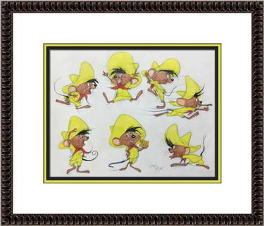 Virgil Ross Original Signed Model Sheet Drawing Speedy Gonzales