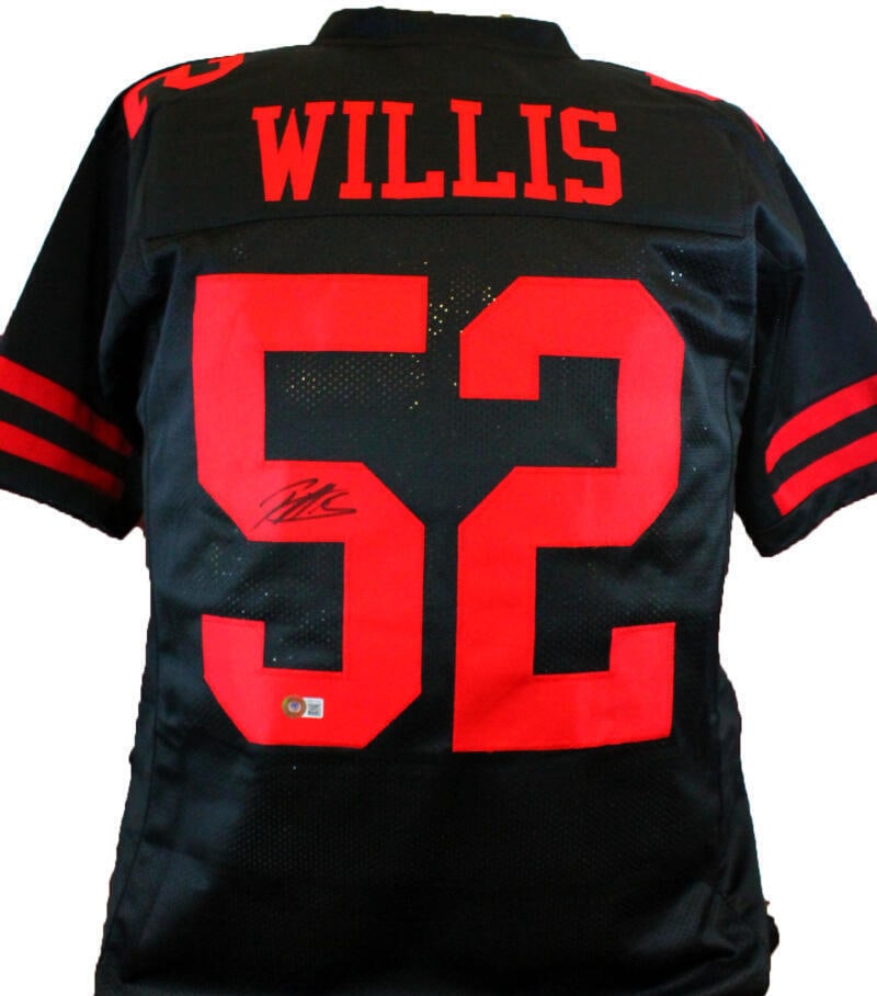 Patrick Willis Autographed Black Pro Style Jersey- Beckett W Hologram *Black: Patrick Willis Autographed Black Pro Style Jersey- Beckett W Hologram *Black Sport: Football Product: Jersey Original/Reprint: Original Player: Patrick Willis Team: San Francisco 49ers Autograph Authe
