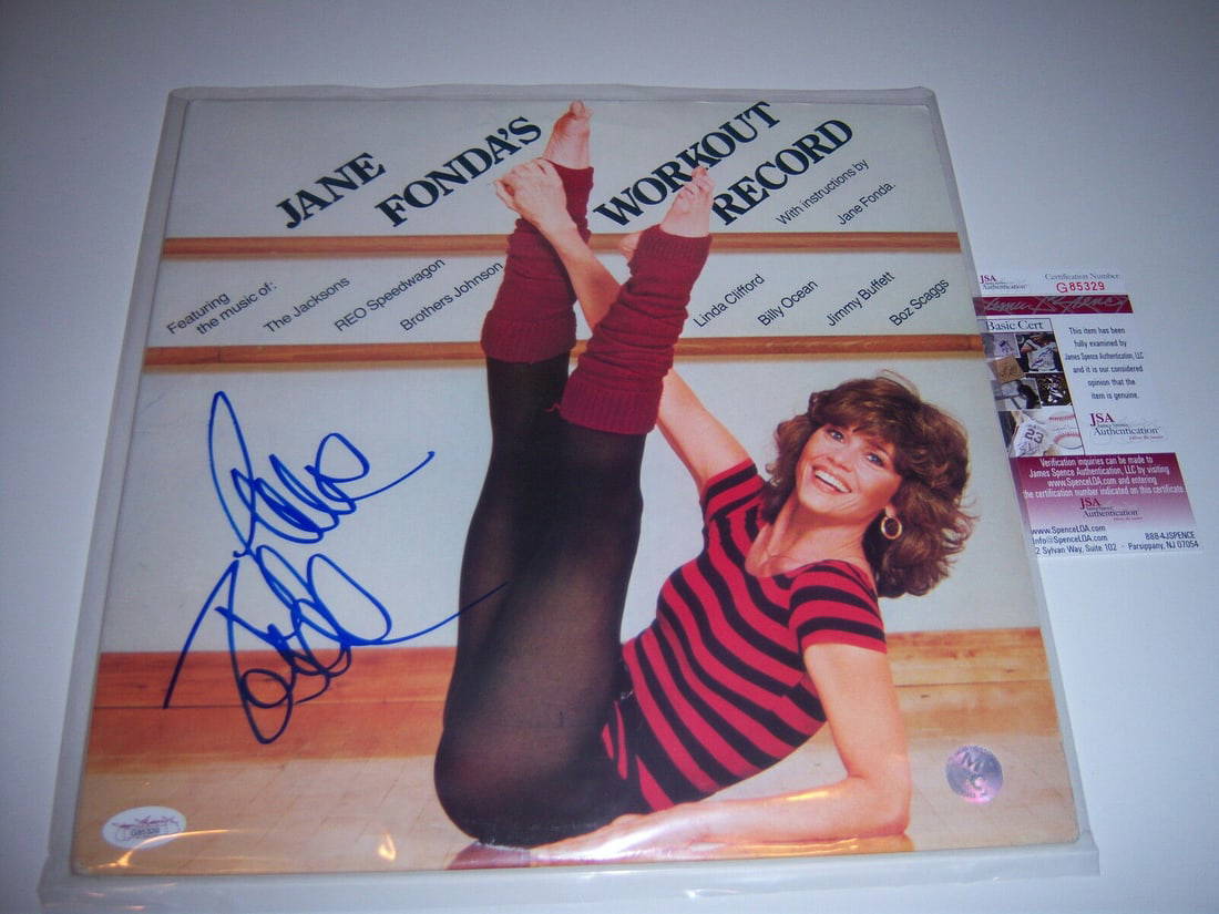 Jane Fonda Jane Fondas Workout Record Jsa/coa Signed Lp Record Album
