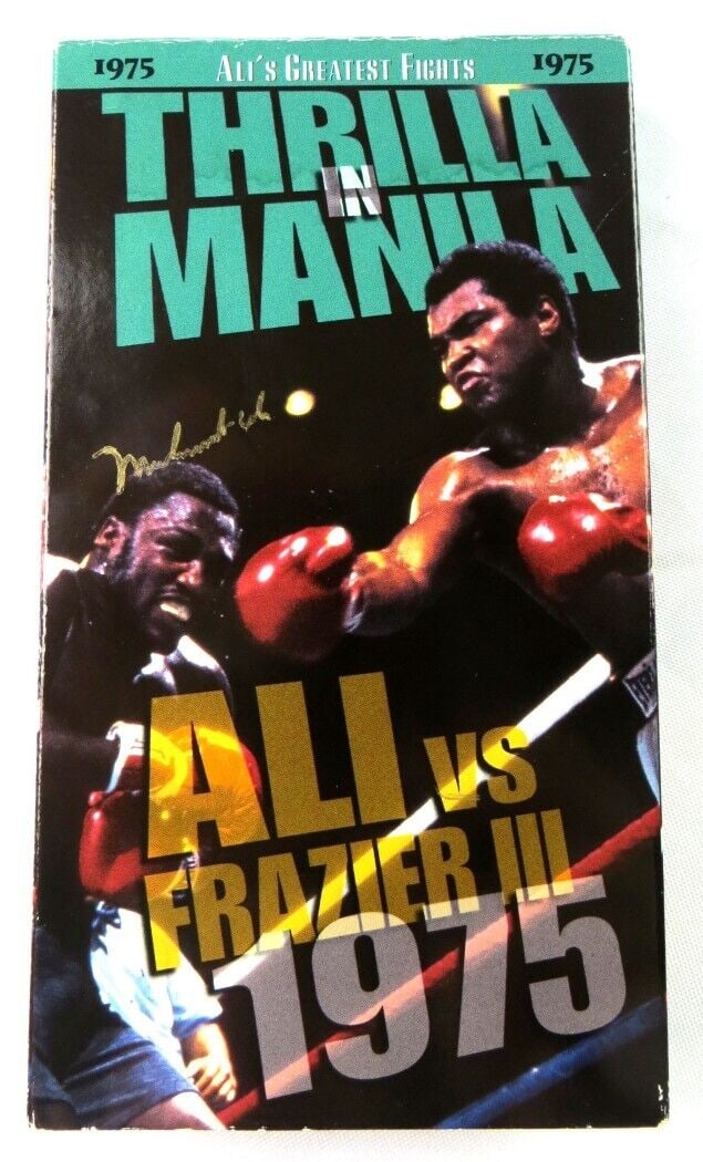 Muhammad Ali Signed Autographed VHS Tape Cover Thrilla In Manilla JSA: Muhammad Ali Signed Autographed VHS Tape Cover Thrilla In Manilla JSA Sport: Boxing Product: VHS Tape Cover Original/Reprint: Original Player: Muhammad Ali Autograph Authentication: James Spence (JSA)