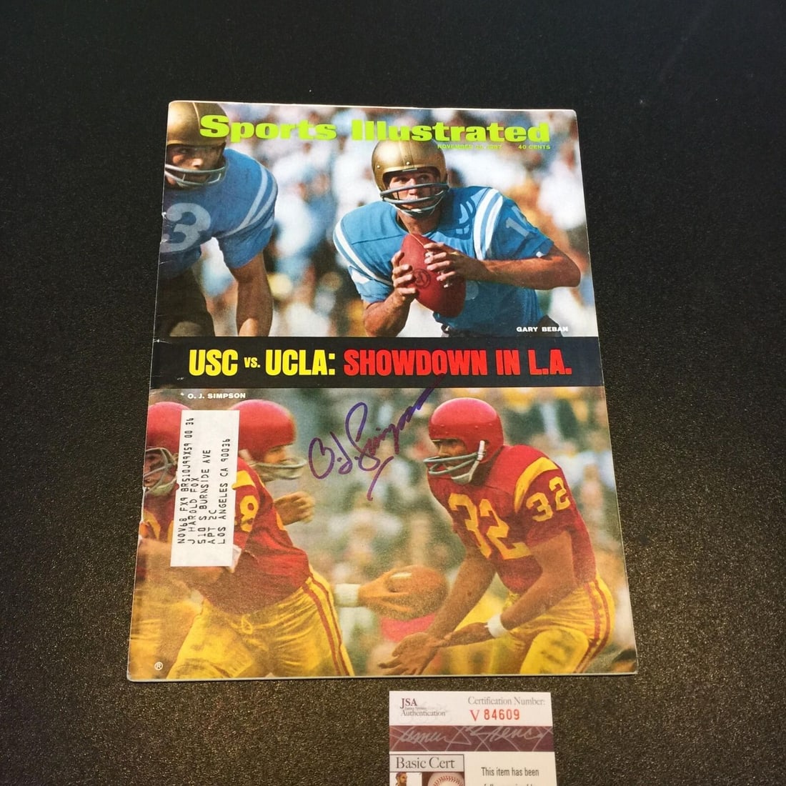 OJ Simpson Signed 1968 Sports Illustrated Magazine USC VS UCLA JSA COA: OJ Simpson Signed 1968 Sports Illustrated Magazine USC VS UCLA JSA COA Autograph Authentication: James Spence (JSA) Product: Ball Original/Reprint: Original Sport: Football-NFL Pre-Owned While the lot